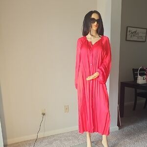 MELLODAY Long Sleeve Red Dress